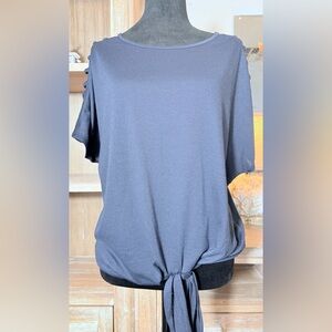 PerSeption Concept, Ladder Short  Sleeve Tie Front Top XL